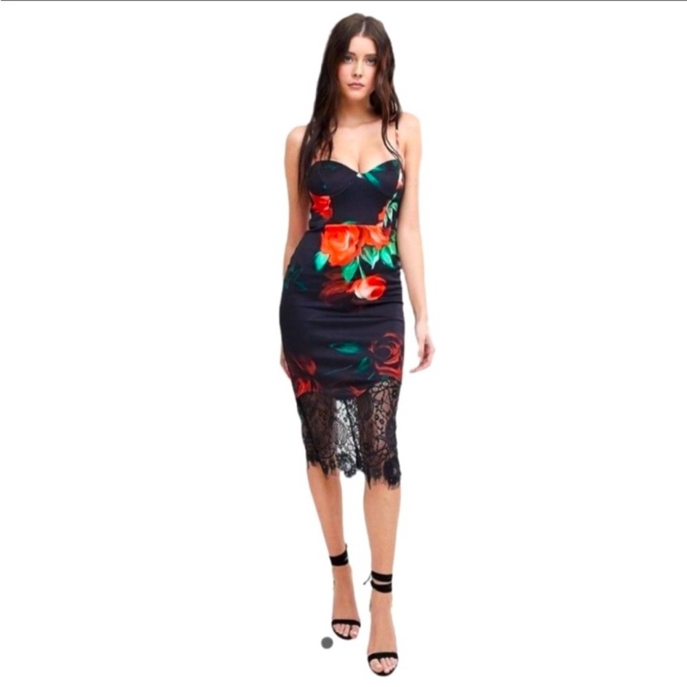 ASOS Rose Print Sexy Dress New with tags size US14